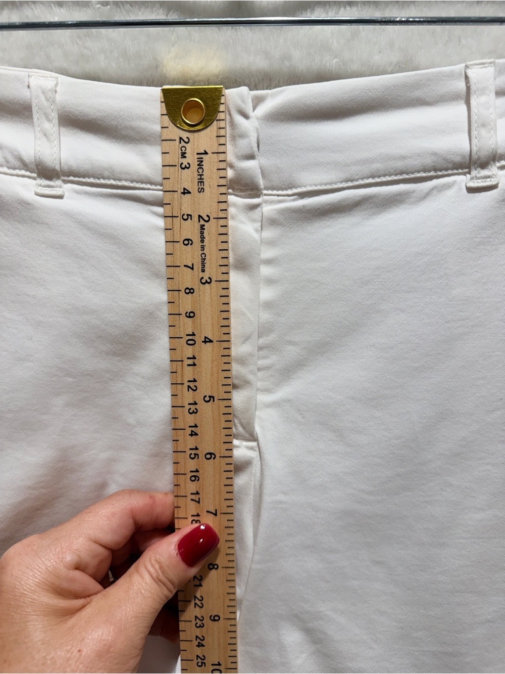 J. McLaughlin Scallop Hem Shorts Petal Pockets Stretch White 2 - Picture 7 of 10